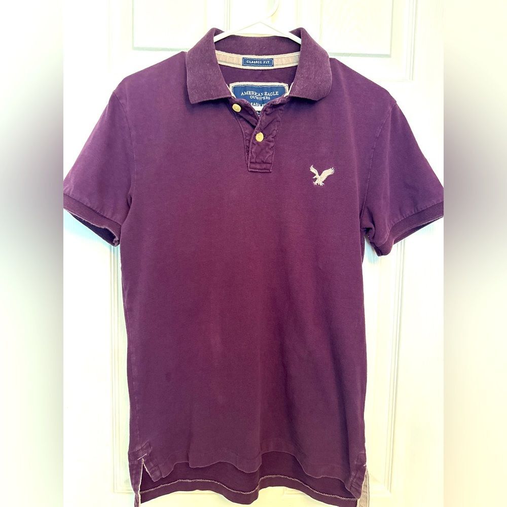AMERICAN EAGLE Boys Young Men’s Plum Purple Short Sleeve Polo Shirt. Size XS